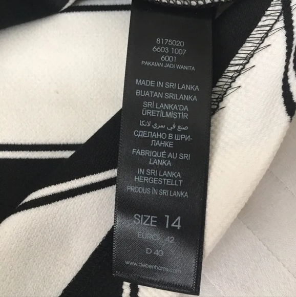 BNWT Julien Macdonald Star Stripe Black & White Skirt size 14 - Picture 5 of 6